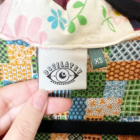 Oscilatey Quilted Chore Jacket Patchwork Pockets Extra Small - Picture 6 of 10